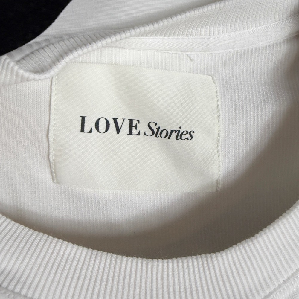 Love Stories Ann T-Shirt Dress Satin Lace Midi White Black Women Sz M - Picture 11 of 16